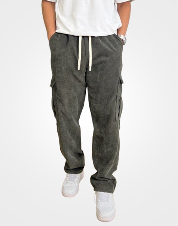 Second image of Pantalon Cargo en Velours vert