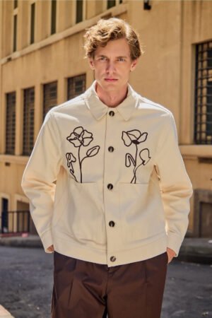 Veste à imprimé floral pour homme