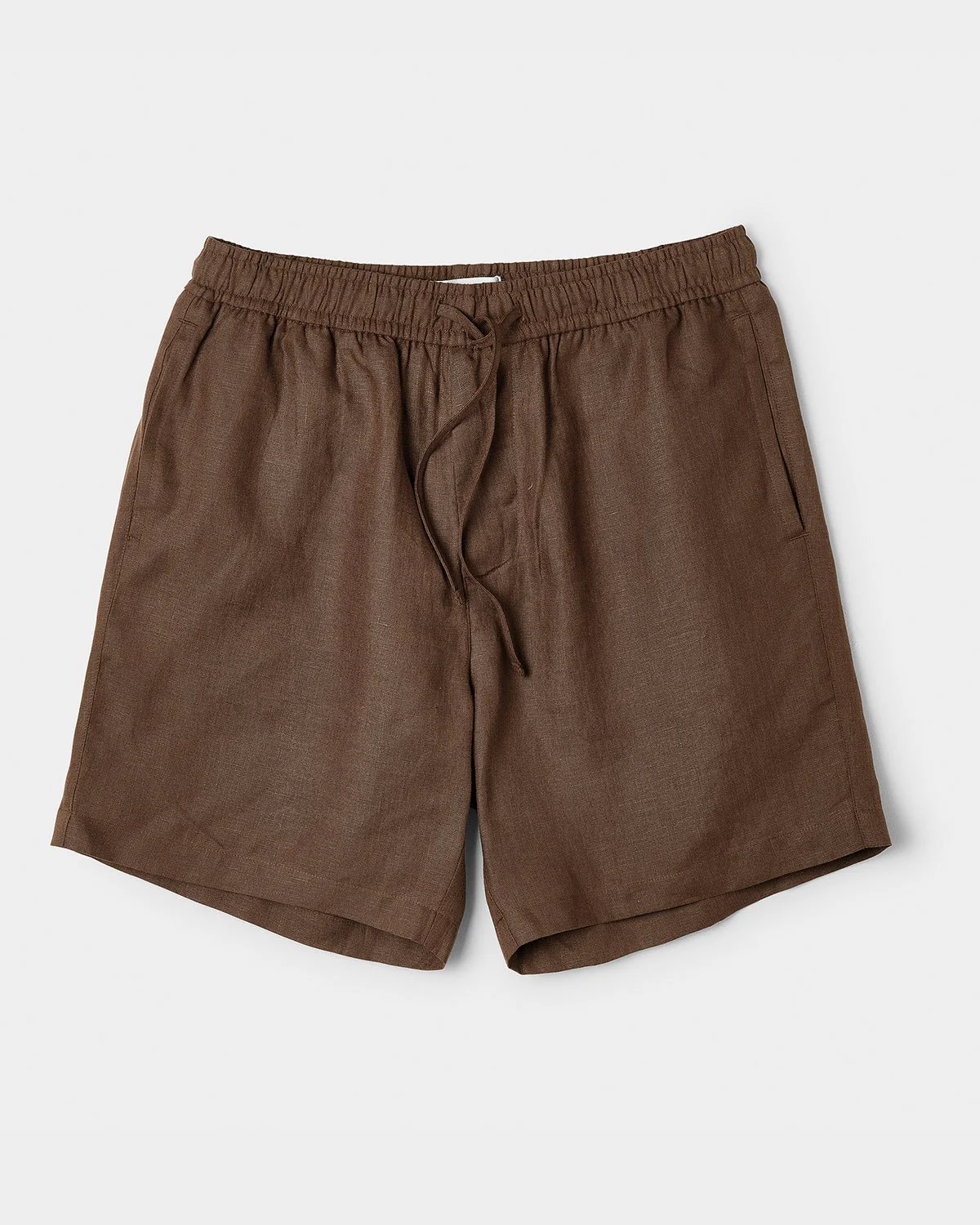 Short en Lin Élastique avec Cordon de Serrage